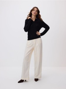 Sweter z dodatkiem wełny - czarny