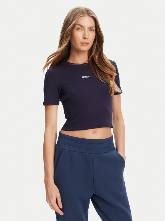 Guess T-Shirt V5YP08 K8RT2 Granatowy Slim Fit