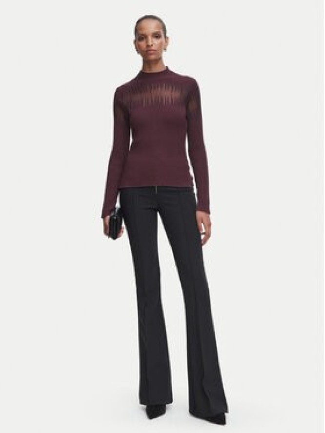 Rinascimento Bluzka CFM0012380003 Bordowy Slim Fit