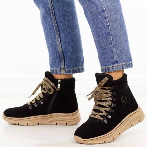 Czarne skórzane botki damskie Filippo Dbt7290/25