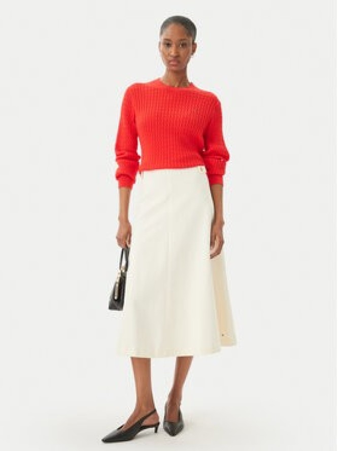Tommy Hilfiger Spódnica midi WW0WW47886 Écru Regular Fit