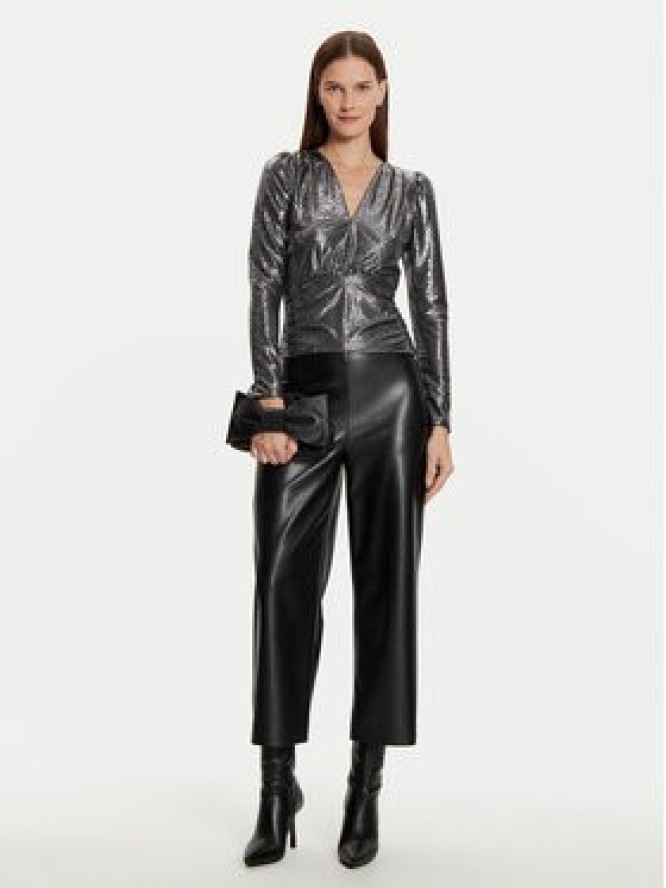 Joseph Ribkoff Spodnie z imitacji skóry 243042 Czarny Loose Fit