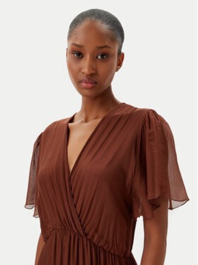 Haveone Sukienka letnia AFF-N006 Brązowy Loose Fit