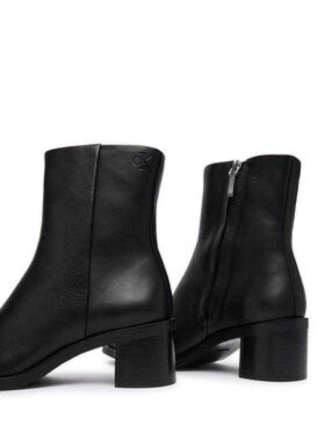 Calvin Klein Botki Block Heel Ank Boot Lth HW0HW03220 Czarny