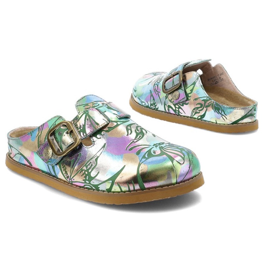 Kolorowe Klapki Laura Vita Eleganckie Obuwie Damskie