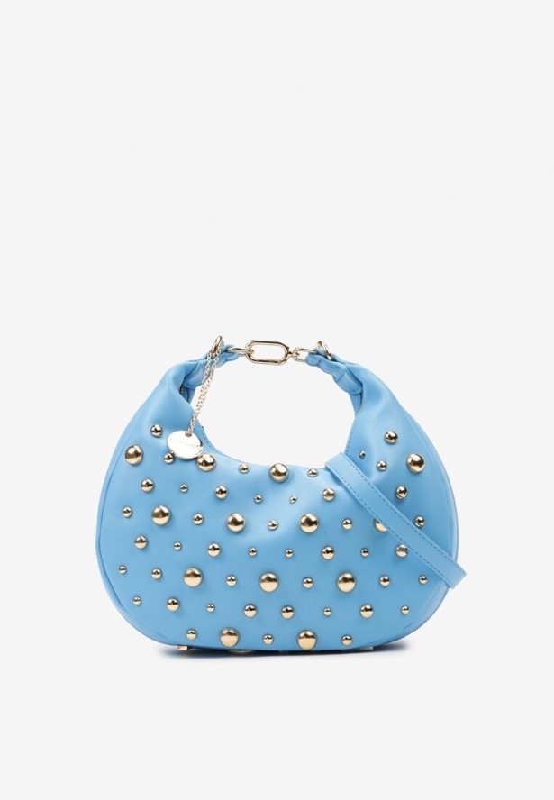 Niebieska Torebka na Ramię z Odpinanym Paskiem na Suwak Maristela