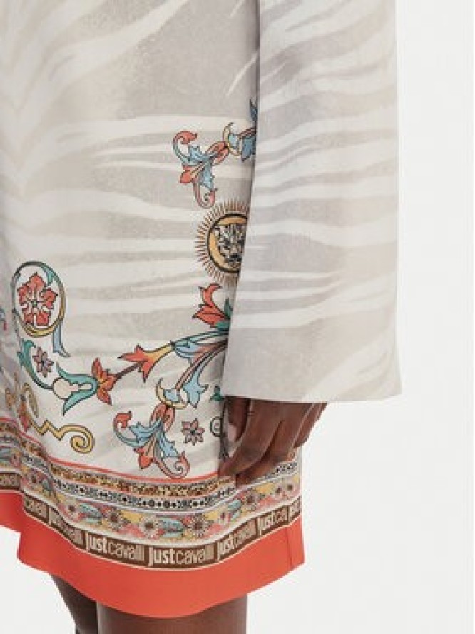 Just Cavalli Sukienka codzienna 80PAO948 NS846 Szary Regular Fit