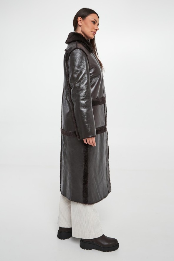 Płaszcz damski skórzany dwustronny DIEGO M