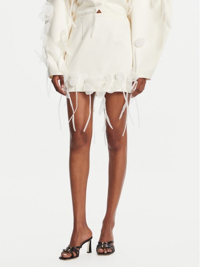 ROTATE Spódnica mini 3D Lily 113884857 Écru Regular Fit