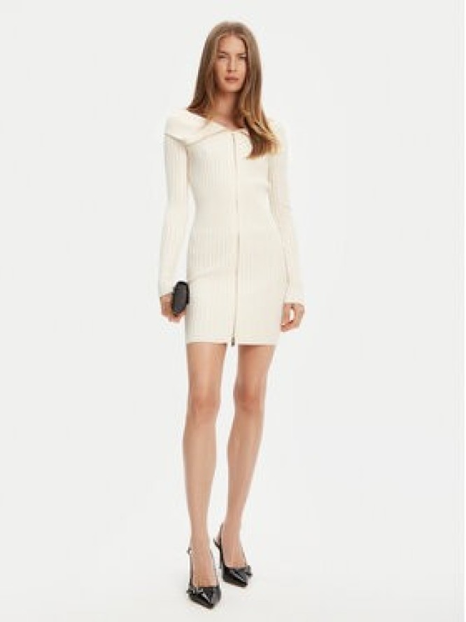 Guess Sukienka dzianinowa W5YK28 Z30I2 Écru Slim Fit
