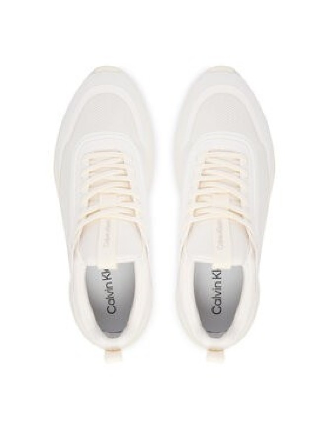 Calvin Klein Sneakersy Light Runner Sock Mesh Lycra HW0HW03023 Kremowy
