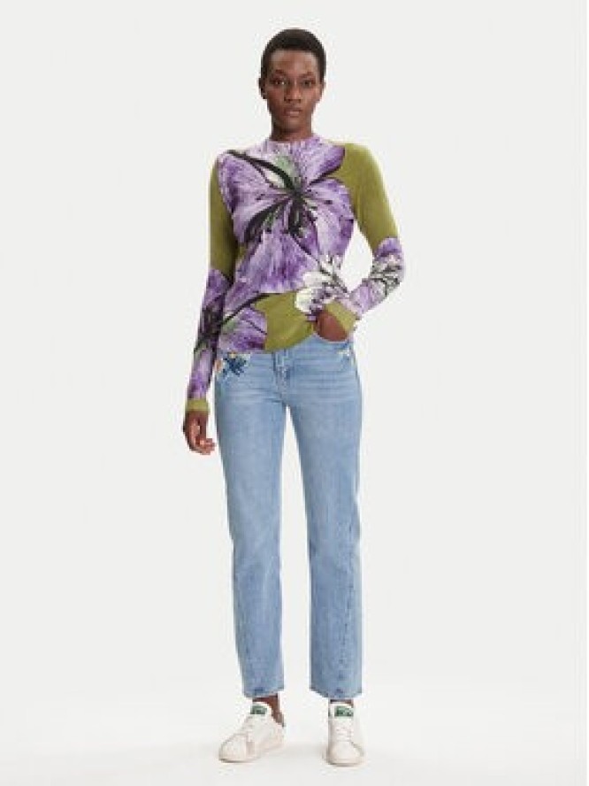 Desigual Sweter Orquidea Lacroix 25WWJF42 Zielony Regular Fit