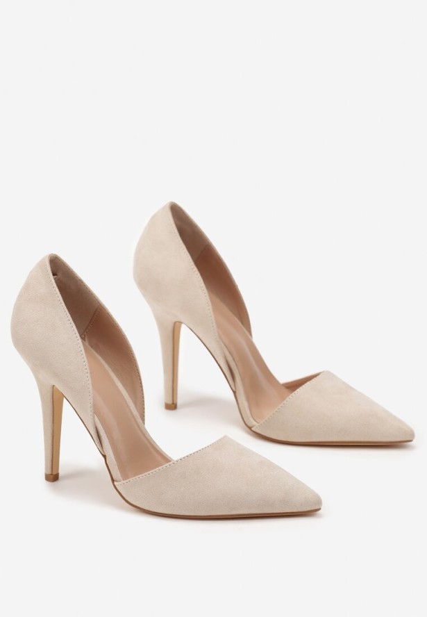 Beżowe Szpilki z Wycięciami i Szpiczastym Noskiem Isobette