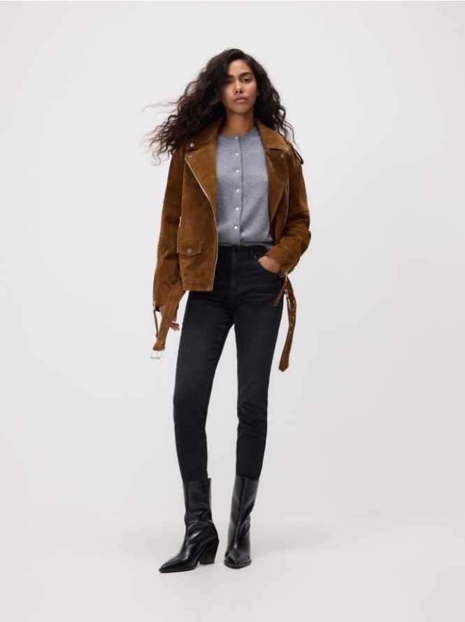 Jeansy slim fit push up - czarny