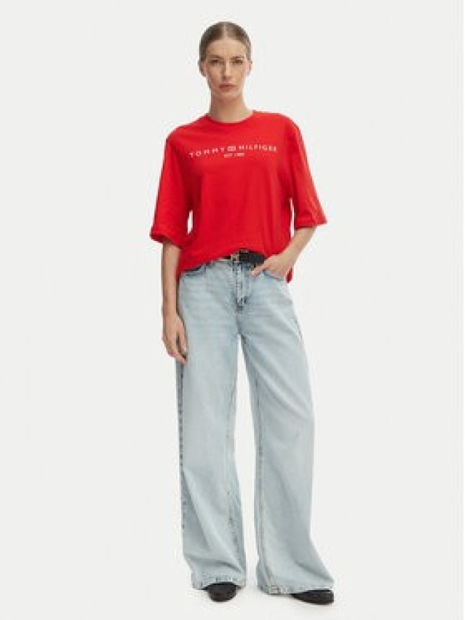 Tommy Hilfiger T-Shirt WW0WW47811 Pomarańczowy Relaxed Fit