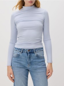 Longsleeve z włóknami bambusowymi - jasnoniebieski