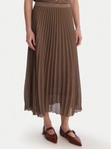 Marella Spódnica plisowana Gabbia 2613101085 Brązowy Regular Fit