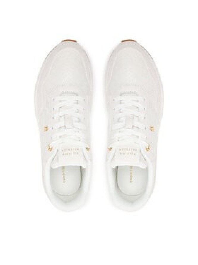 Tommy Hilfiger Sneakersy Th Runner Monogram FW0FW09586 Kremowy