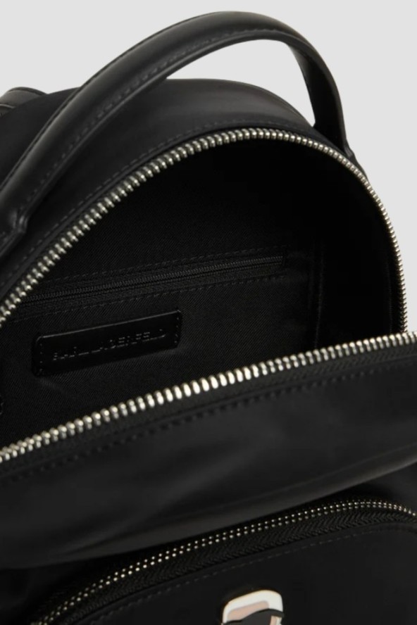 KARL LAGERFELD Czarny mały plecak damski Ikon Nylon