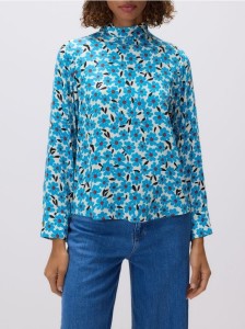 Wzorzysta bluzka z wiskozy - biały