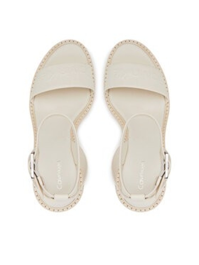 Calvin Klein Espadryle Wedge Sandal 70 - He HW0HW02376 Biały