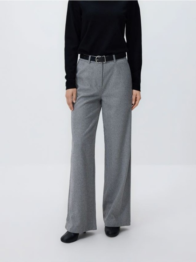 Spodnie z paskiem - ciemnoszary