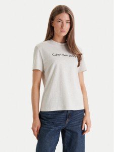 Calvin Klein Jeans T-Shirt LV047C912G Beżowy Regular Fit