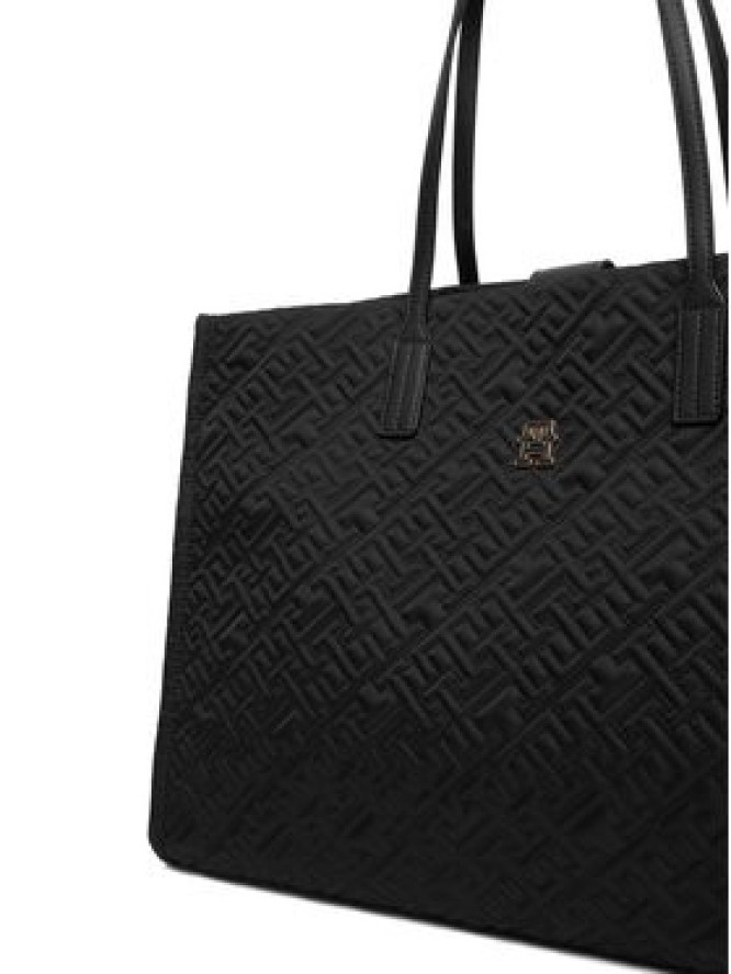 Tommy Hilfiger Torebka Th City Tote Mono Nylon AW0AW18163 Czarny