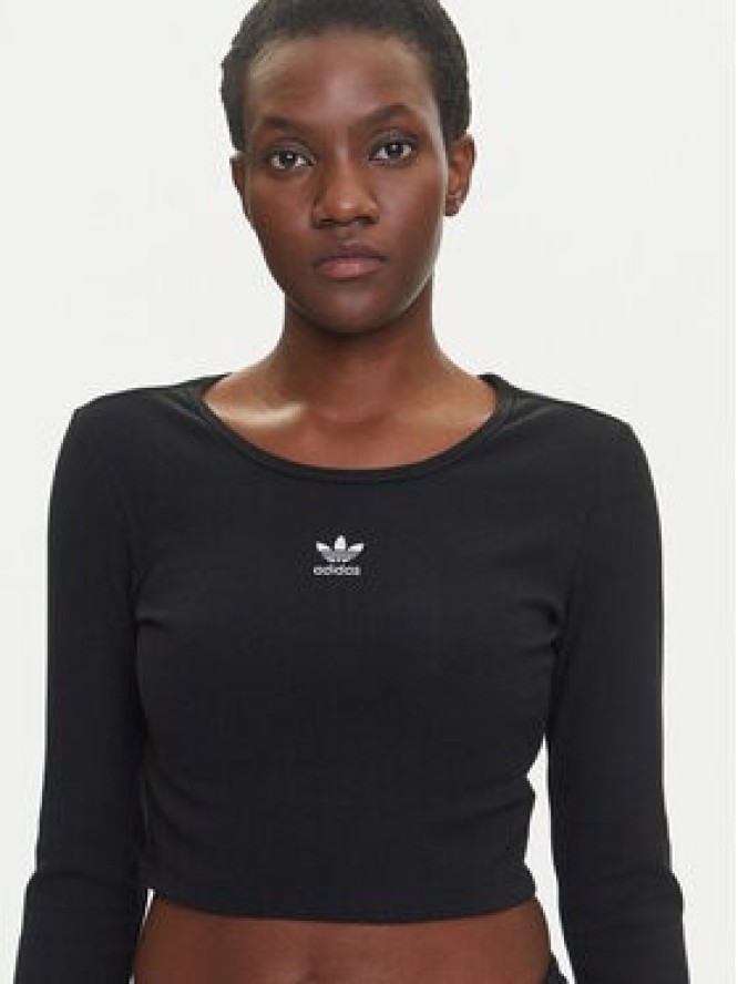 adidas Bluzka Essentials Ribbed IW5725 Czarny Slim Fit