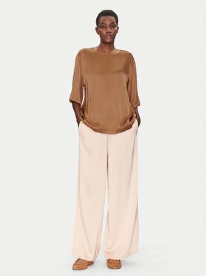 ViCOLO Bluzka TD0013 Brązowy Relaxed Fit