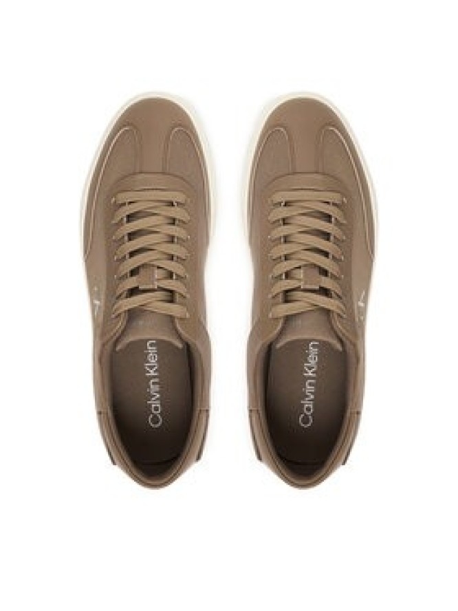 Calvin Klein Sneakersy Low Pro Cups Wt Canv Mg HW0HW03145 Brązowy