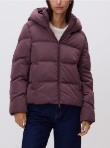 Pikowana kurtka z kapturem - fioletowy