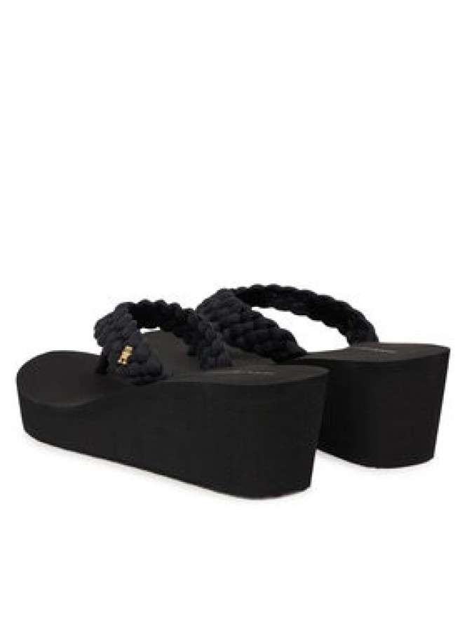 Tommy Hilfiger Japonki Th Wedge Braided Summer Sandal FW0FW09198 Czarny