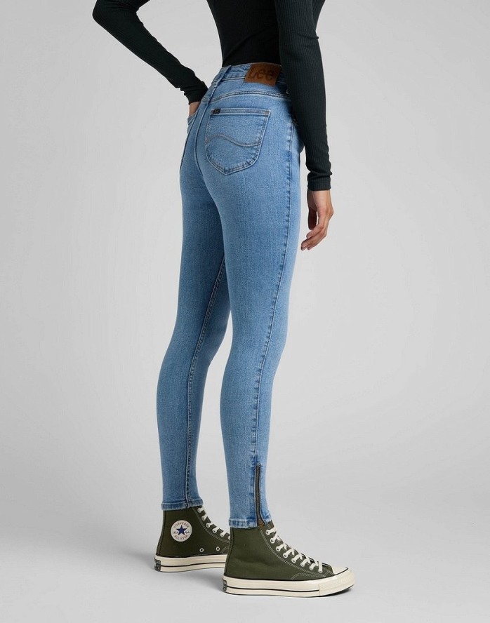 LEE SCARLETT HIGH ZIP DAMSKIE SPODNIE JEANSOWE PARTLY CLOUDY L31BERPA 112320161