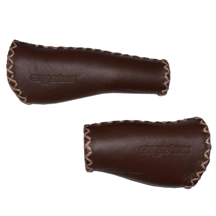 Ergotec Monaco komplet uchwytów skórzanych 135/92 mm, brązowy