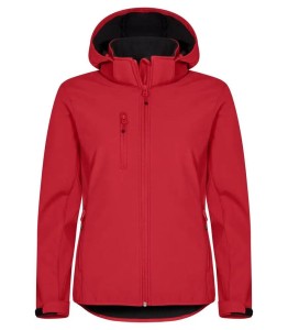 clique Damska Softshell z Kapturem z Poliestru Recyklingowego – Red