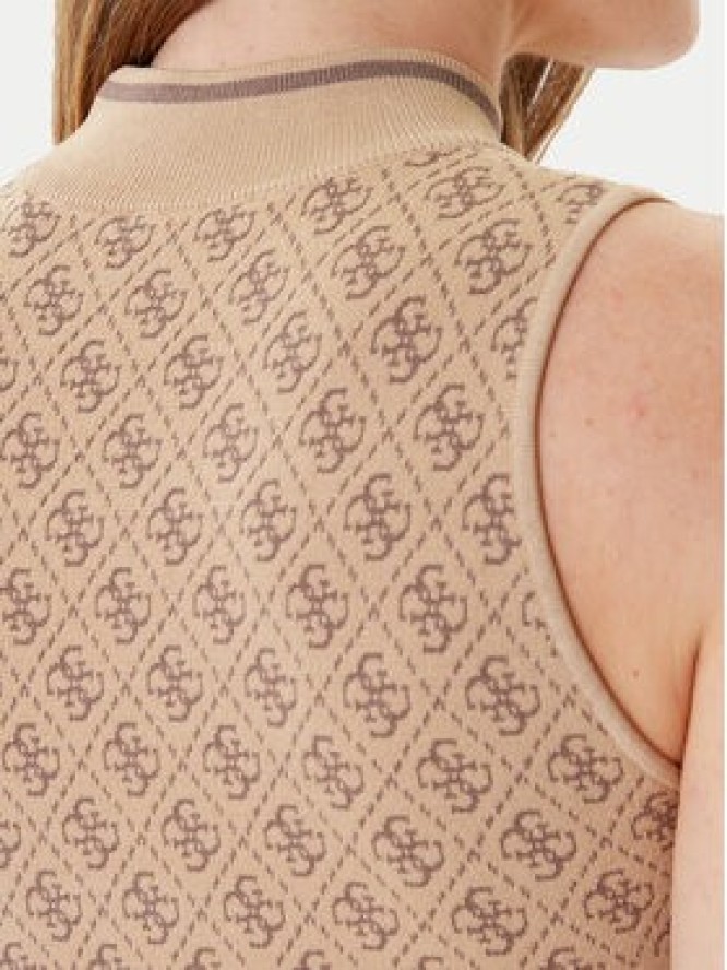 Guess Sweter W3YR26 Z37K0 Beżowy Slim Fit