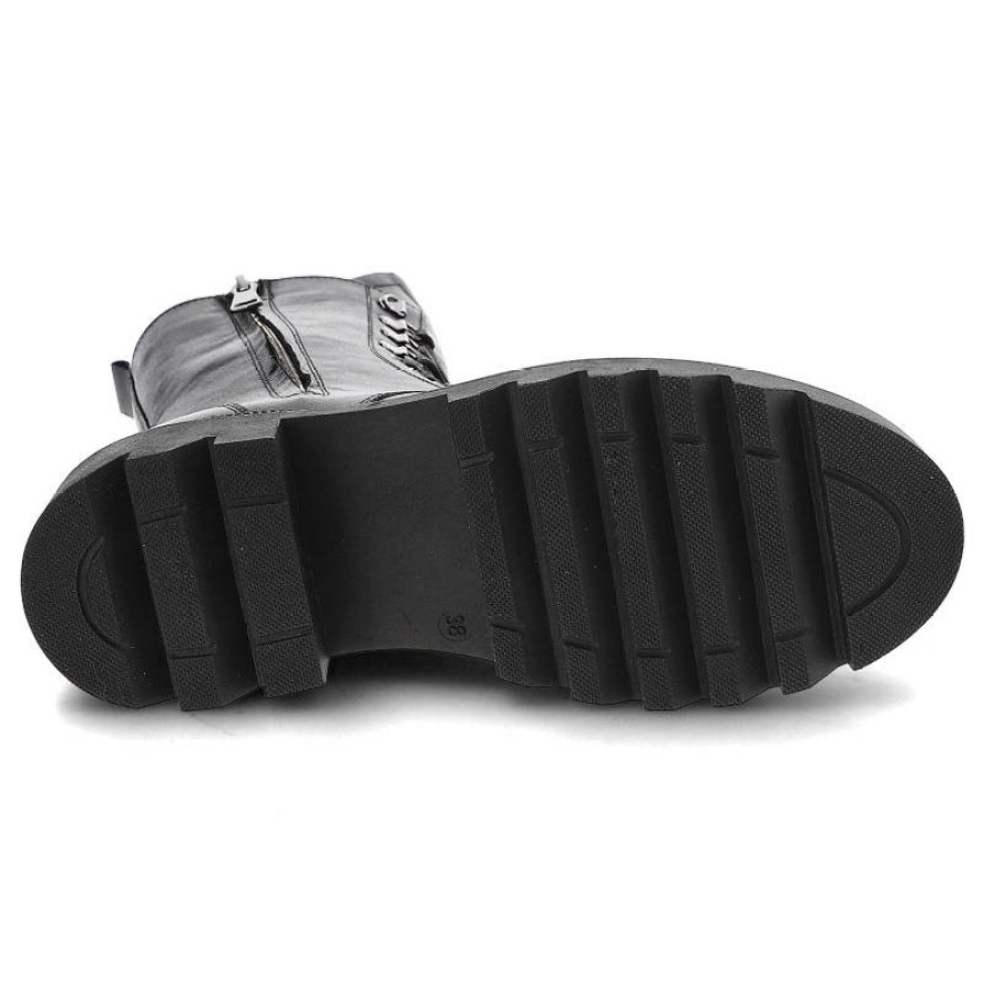 Czarne Trzewiki Pollonus Damskie Stylowe Obuwie