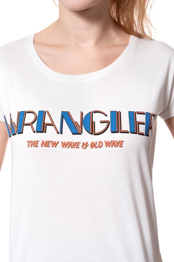 WRANGLER T SHIRT DAMSKI T-SHIRTS SS GRAPHIC OFFWH W7Z02EV02 112132143