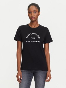 KARL LAGERFELD T-Shirt A3W17105 Czarny Regular Fit