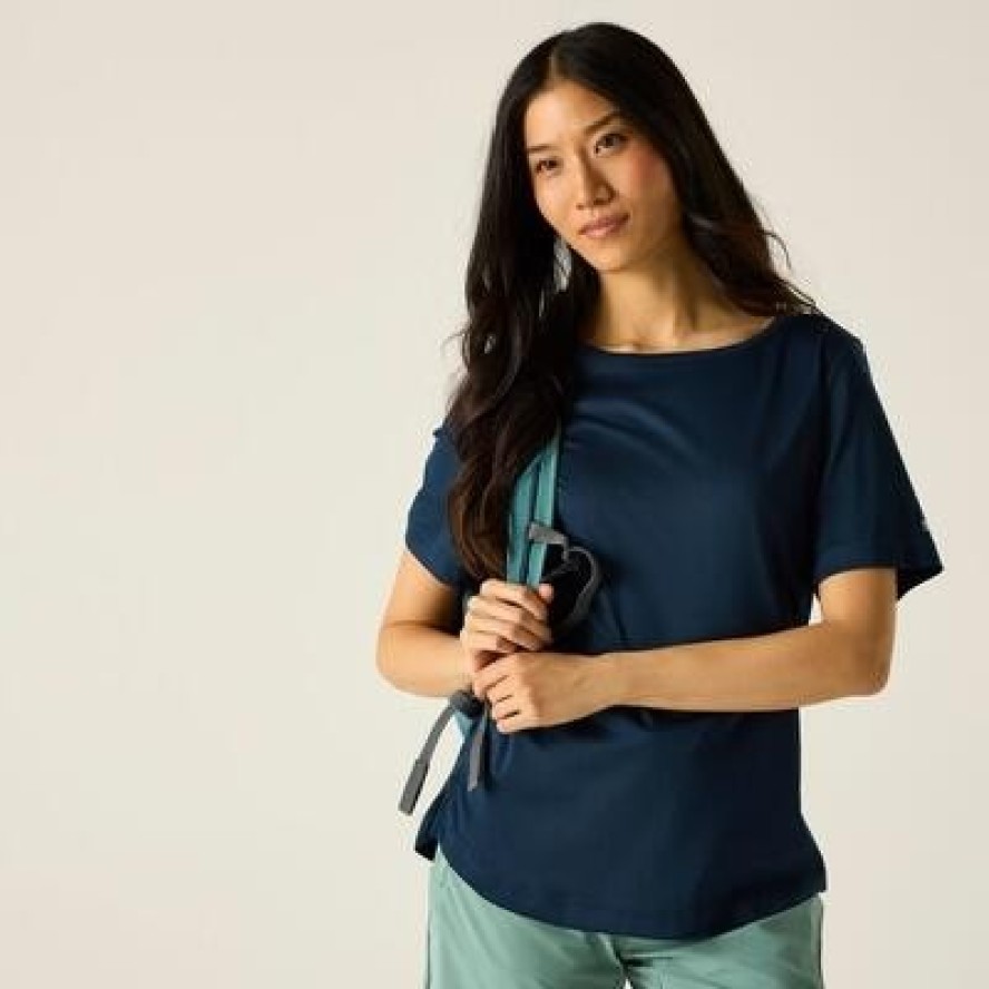 Damska koszulka z krótkim rękawem i logo Botanna, szybkoschnąca