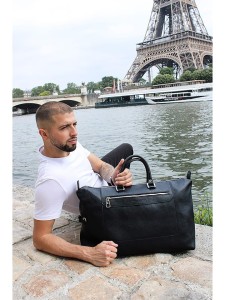 maison héritage PARIS Skórzany shopper bag "Diego" w kolorze czarnym - 48 x 29 x 14,5 cm rozmiar: onesize