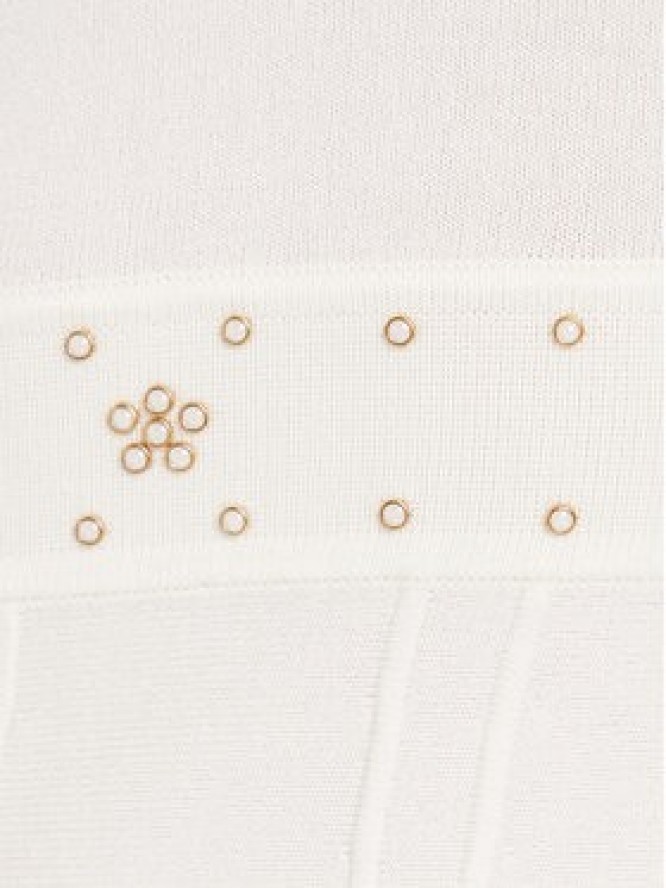 TWINSET Sukienka dzianinowa 252TP3271 Écru Regular Fit