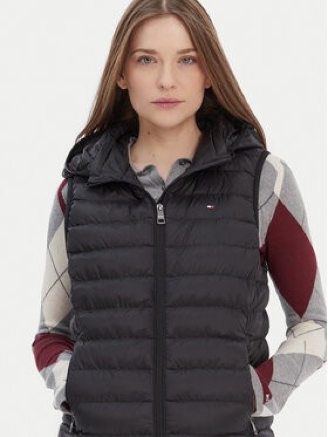 Tommy Hilfiger Bezrękawnik Global Stripe WW0WW42051 Czarny Regular Fit