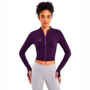 Damski sportowy crop top z zamkiem, dostępny w wielu kolorach