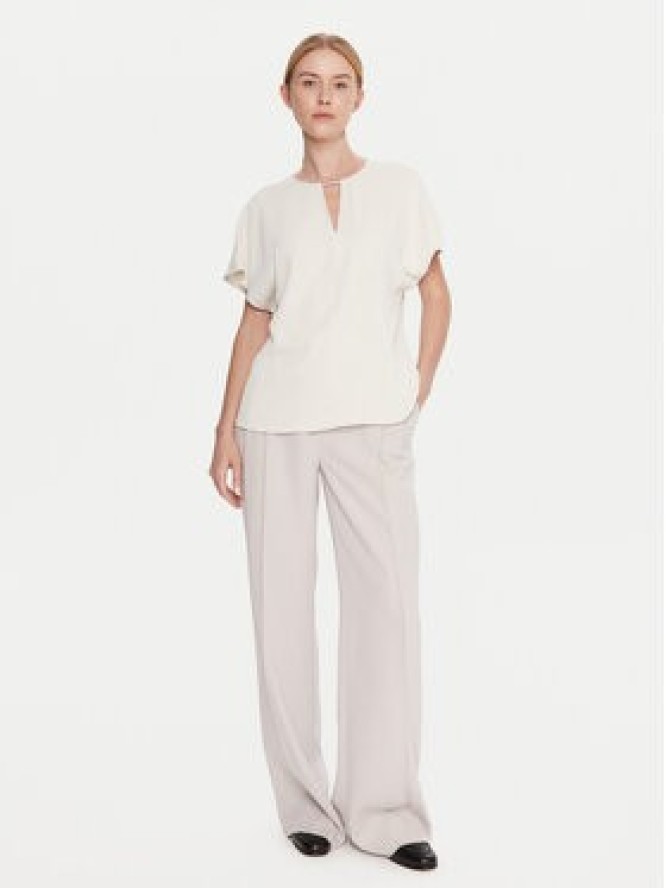Calvin Klein Bluzka LV044C196G Écru Regular Fit