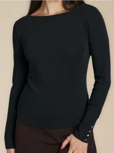 Bluzka z długimi rękawami - czarny