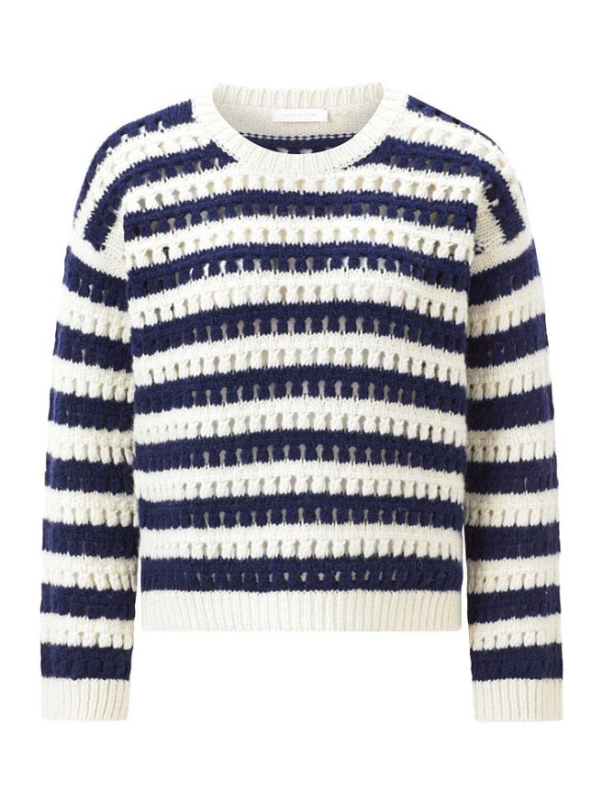 Rich & Royal Wełniany sweter w kolorze kremowo-granatowym rozmiar: M