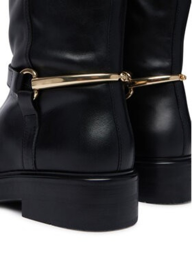 Tommy Hilfiger Oficerki Th Stud Leather Knee Riding Boot FW0FW09608 Czarny