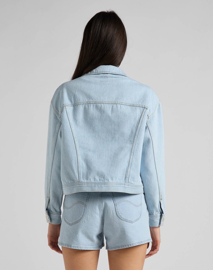 LEE RELAXED RIDER JKT DAMSKA KURTKA JEANSOWA JEANS BLEACHED ORE L55VGGQB 112145273